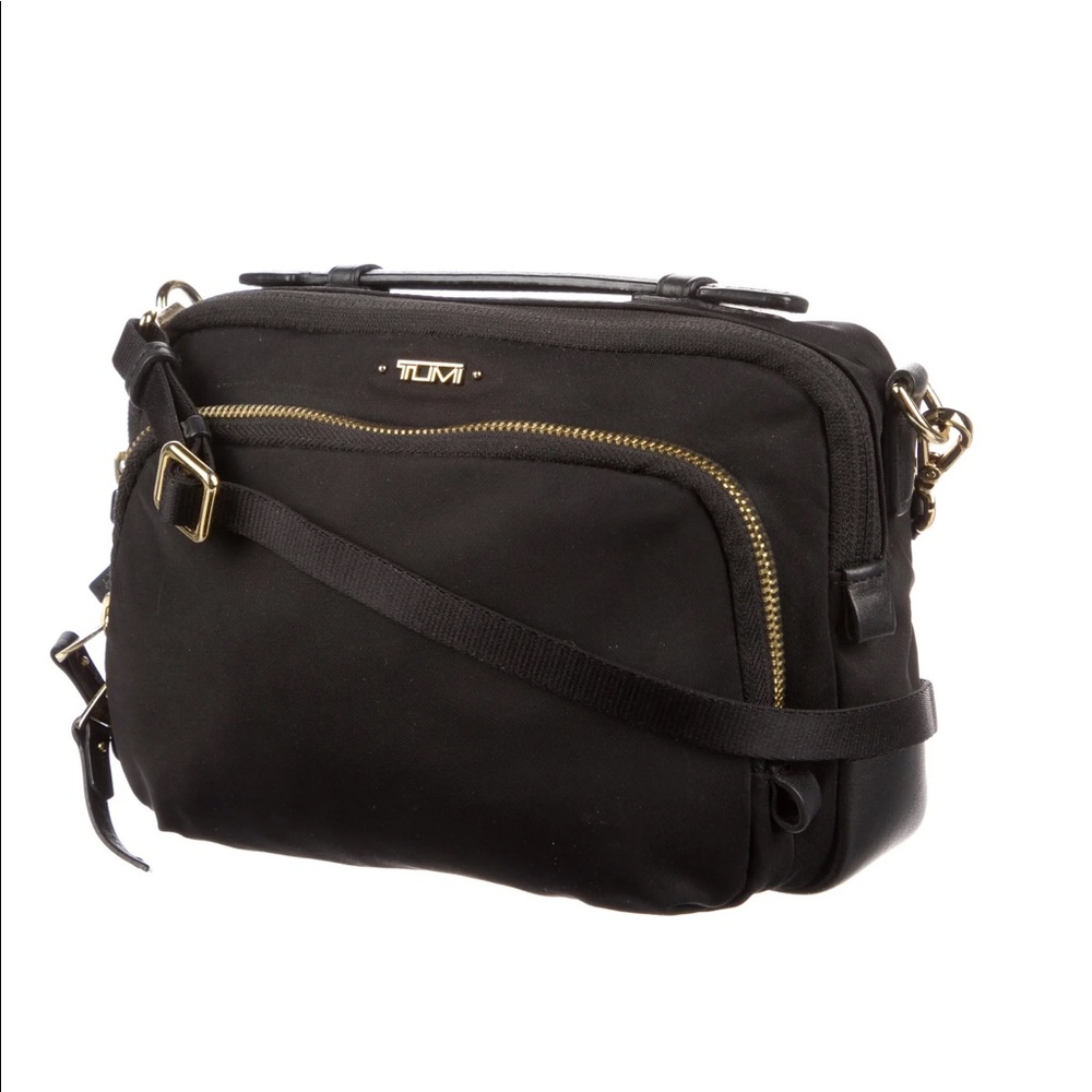 Tumi Cosmetc/ Shoulder Bag in Black Nylon